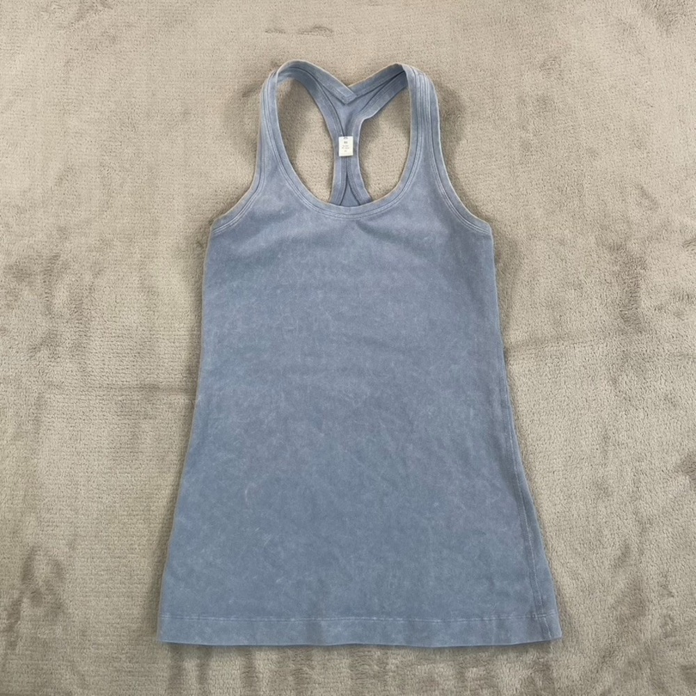 Lululemon Cool Racerback II in Dye‎ Washed Blue Women 4 Running Yoga Gym